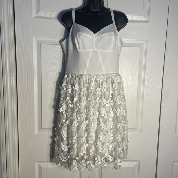 Amanda Uprichard Dresses & Skirts - Amanda Uprichard Confetti Lace Dress Women L White Sleeveless  Fairycore Revolve